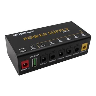 Mosky MPT-6 Power Supply 6 DC Outputs/ 5V USB Output for 9V 100-500mah Guitar Effect Pedal Power image 4