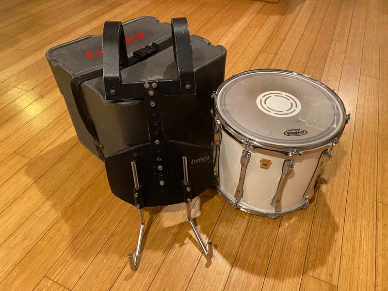 Ludwig 12" x 14" White Wood Marching Snare Drum w/ Case and Carrier image 1