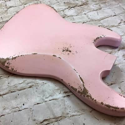 Custom Shop Guitar Relic Aged Nitro Shell Pink Jazz Bass Body MADE TO ORDER image 9