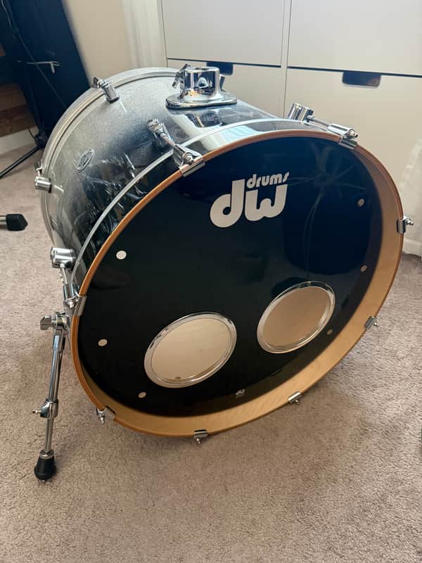 Used- Like New PDP Concept Maple Series 18x22" Bass Drum with Chrome Hardware 2010s - Silver to black sparkle fade image 1