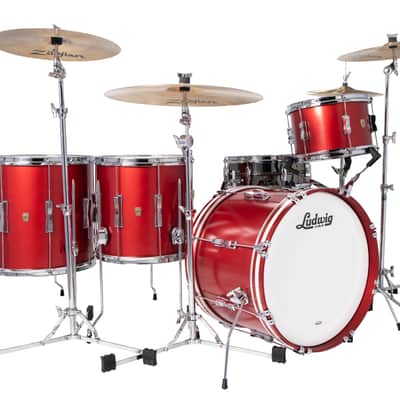 Ludwig *Pre-Order* Classic Maple Diablo Red Lacquer 5pc Kit 20x16, 12x8, 13x9, 14x14, 16x16 Drums Shells Pack | Made in the USA | Custom Special Order | Authorized Dealer image 1