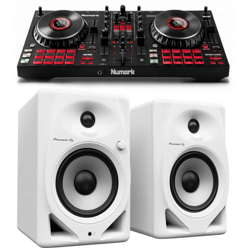 Numark Mixtrack Platinum FX Controller w/ Pioneer DJ DM-50D-W 5" Powered Monitor image 1
