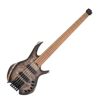 Cort SPACE5SDB Space 5 Poplar Burl Top Soft Maple Body 7pcs Roasted Maple, Walnut, Purple Heart & Maple Neck 5-String Bass Guitar w/Gig Bag image 1