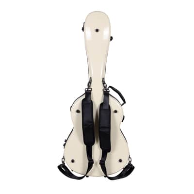 Crossrock Deluxe Fiberglass fits for Classical Guitar Case, 4/4 Full Size Acoustic Guitar Case-Ivory image 3