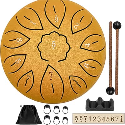 Steel Tongue Drum 11 Notes 6 Inches Hand Drum Healing Drum Percussion Drums Instrument Steel Drum Handpan Drum image 1