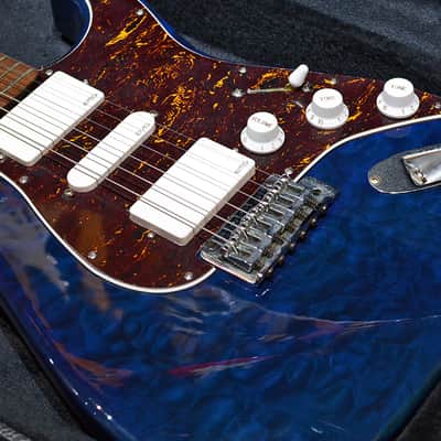 Aircraft AC Quilt Maple Top EMG HSH Deep Blue image 3