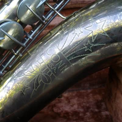 1957 Conn Director Tenor Saxophone shooting stars  Brass-Lacquered image 3