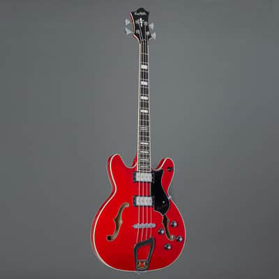 Hagstrom Viking Bass WCT Wild Cherry Transparent - Semi-Acoustic Bass righthand image 8