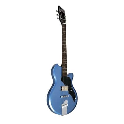 SUPRO Electric Guitar Jamesport Ocean Blue Metallic - Gold Foil Pickup image 3