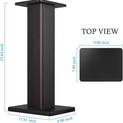 Universal Studio Monitor Speaker Stands – 22.64" Black MDF Floor Stands for Bookshelf & Satellite Speakers image 6