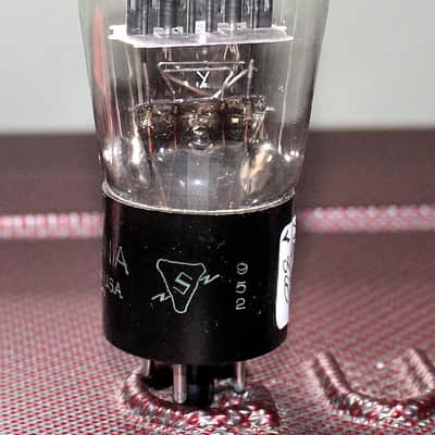 SYLVANIA 5V4G GZ32 ST BOTTLE BLACK PLATE D GETTER PERFECT BALANCE VINTAGE 1949 image 2