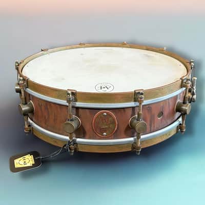 A&F Drum Co. 4x14 Raw Copper Snare - Raw Copper Petina image 1
