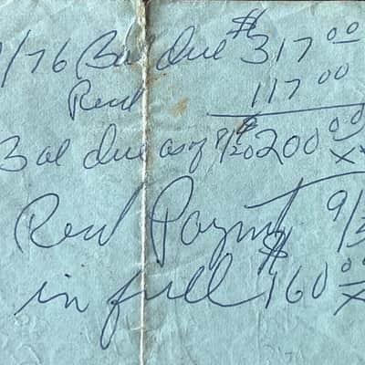 Carl Thompson Fretless "Battle" Bass 1976 fully documented example w/original Gracin's Bill of Sale. image 11