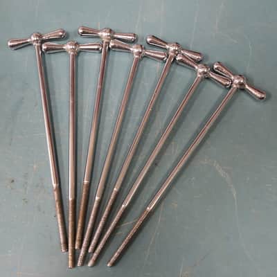 Vintage Rogers Bass Drum Bow Tie T-Rods 7" Length, Set of 7 image 1