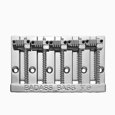 NEW Leo Quan® Badass V™ Bass Bridge for 5-string Fender P/Jazz Bass® - CHROME image 2