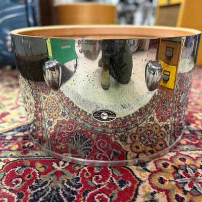 1970 Slingerland 10x18 Concert Tom / Bass Drum in Chrome over Wood image 2