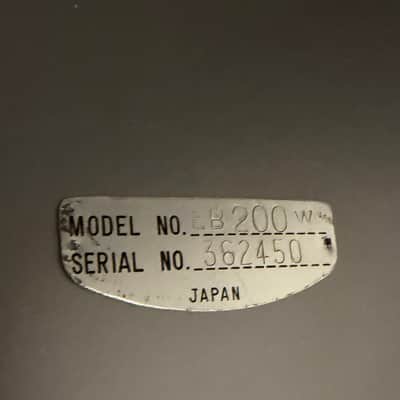 Teisco EB-200 W Violin Bass model number plate 1960s - Aluminum/Silver image 3