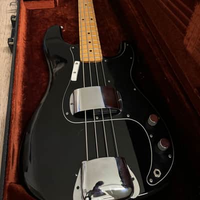 Fender Precision Bass with Maple Fretboard 1970 - 1983 - Black image 1