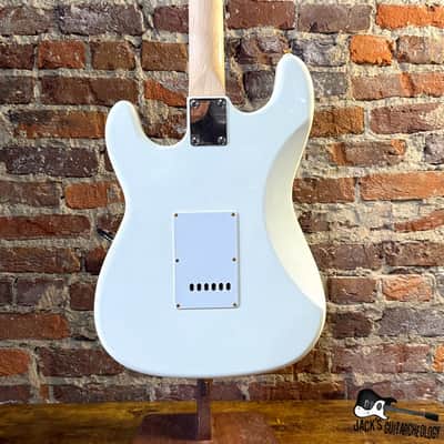 Douglas Designs / Squier S-Style "Bob Ross / Precious Moments" Partscaster Electric Guitar (2010s - White) image 4