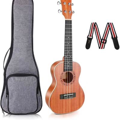 Concert Ukulele - Ukelele 23" Beginner Professional Kit with 12 Online Lessons, Gig Bag, Tuner, Strap, Aquila Strings Set image 1