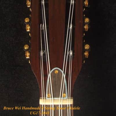 Handmade 8 String Tenor Ukulele, Solid Spalted Maple, Acacia, The Islands Soundhole, Soft-bag, Bruce Wei UG17-3043 image 8