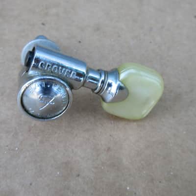 Single 1960s 1967 Grover Fender F USA Pat Pending Guitar Tuner Pearloid Button image 3