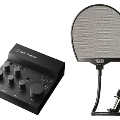 Audio Technica AT-UMX3 USB Live Stream Recording Mixer+Warm Audio Pop Filter image 1