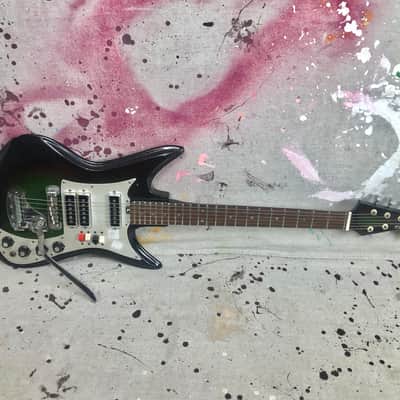 Vintage Teisco K-3L Sharkfin Circa 1960's Dark Greenburst Needs TLC & Repair K3-L image 6