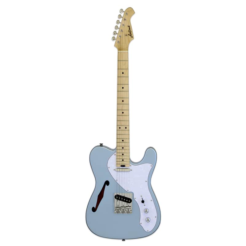 Aria Modern Classic Semi Hollow Tele Style Met Blu image 1