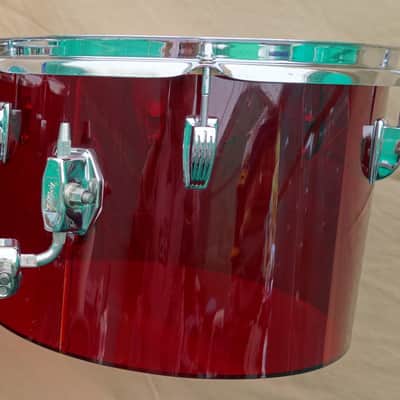 LUDWIG VISTALITE 70's VINTAGE CONCERT TOM RED 13" XLNT~ONE DRUM ONLY image 2
