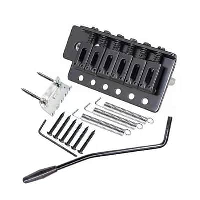 Modern 6-String Tremolo Bridge For Squier Strat Stratocaster Guitar, Black Bild 1