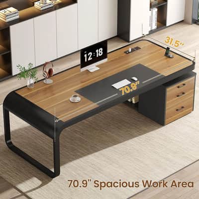 70.9" Executive Music Production Desk – Luxury Studio Command Workstation image 6