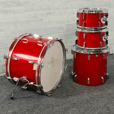 Used Vintage Sonor 4pc Champion Drum Set Red - Fair image 3