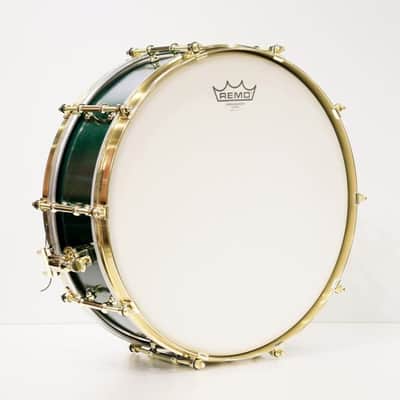 riddim Custom Order. Vintage Maple 14''×5'' Snare Drum - Olive Green [Store Display Special Price] image 6