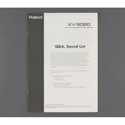 Roland XV-5080 Q&A Booklet / Sound list
