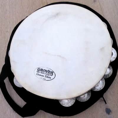 Grover 10" Tambourine Double-Row German Silver Jingles with Bag image 2