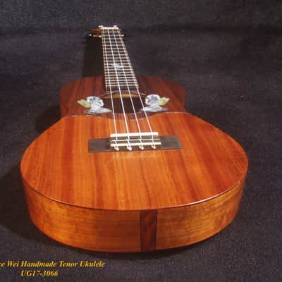 Handmade Tenor Ukulele, Solid Hawaiian Koa, Angel, Dove Inlay, Soft-bag, Bruce Wei UG17-3066 image 8