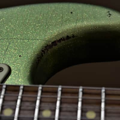 American Fender Stratocaster Custom Heavy Relic Lime Green Sparkle "Duncan Antiquities" image 19