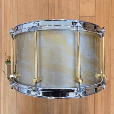 Snares - Noble & Cooley 8x14 SS Oak Snare Drum (Metallic Gold over Metallic Silver Hydro-Dip Gloss) image 4