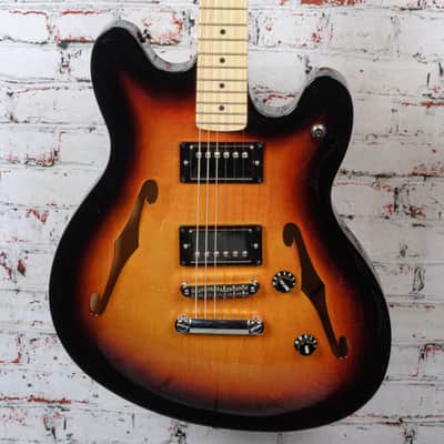 Squier 2022 Affinity Series Starcaster Semi-Hollow Electric Guitar 3 Tone Sunburst USED image 1