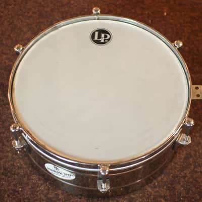 Used LP 14" Tito Puente Signature Rectangle Badge Stainless Steel Timbale image 4