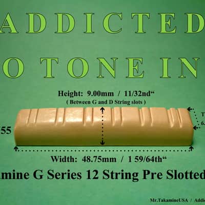 Takamine G Series Acoustic Guitar 12 String NUT TGP0755 Pre Slotted / OEM Part / TUSQ image 7