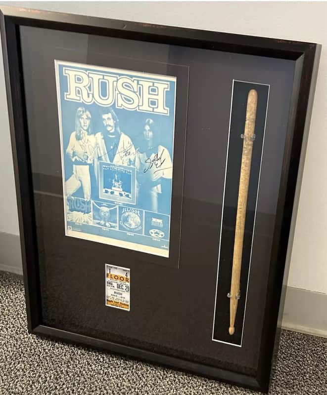 Rush 2112 Drum Stick And Signed Program Cover Lee Lifeson Peart image 1