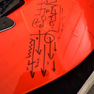 FINAL Day on Reverb - Just letting everyone know. JB --- Steve Vai Owned, Played, Signed, 1987 Ibanez RG550 Prototype Road Flare Red – Artwork on guitar. I brought this guitar to the Namm show many years ago. image 21