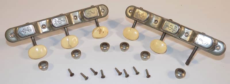 Vintage 1960's Brev Treble Clef 3 on a Side Guitar Tuners Made in Italy EKO, VOX, Cucianelli image 1
