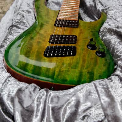 Boutique guitar Ergal 7 string fanned points and lines edition by GB Liuteria image 7