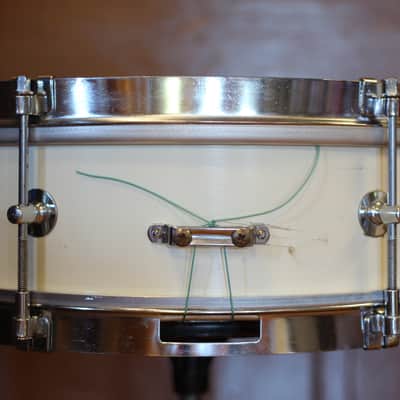 1960s Rogers Classmate Snare Drum in White Lacquer 4"x13" image 6