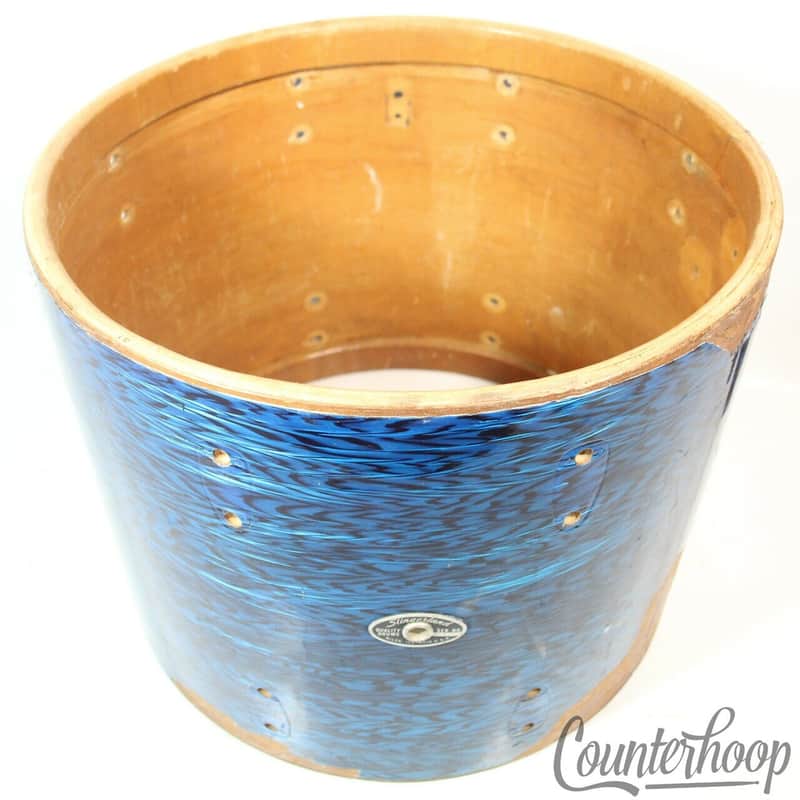 *Slingerland 12x15" Blue Agate Drum Shell Vintage70s 3Ply USA Floor Tom Project* image 1