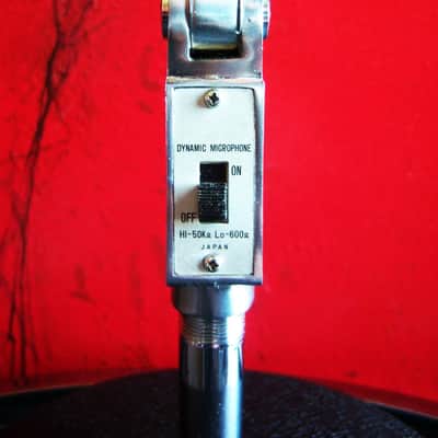 Vintage 1960's Claricon 38-504 dynamic Satin Chrome microphone w connector & desk stand Lafayette Olson Midland image 5
