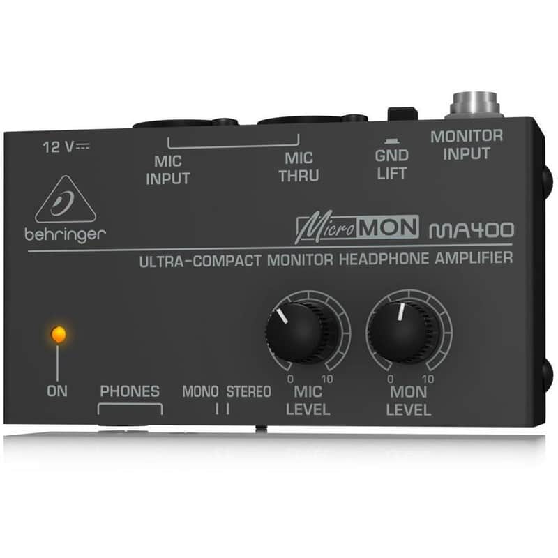 Behringer Micromon MA400 Ultra-Compact Monitor Headphone Amplifier, Bundle with TAPH100 Studio Monitor Headphones image 1